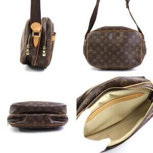 Louis Vuitton Shoulder Brown Canvas Monogram Brown Reporter Bag Leather